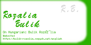 rozalia bulik business card